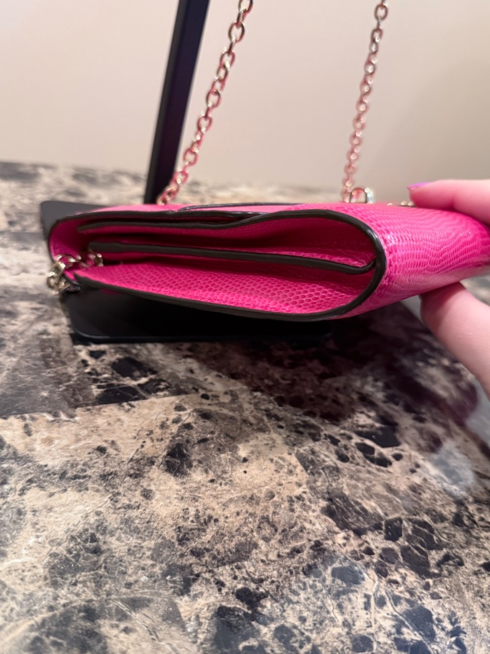 Henri Bendel Snakeskin-Embossed Uptown Crossbody/ Clutch - Picture 9 of 14